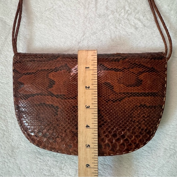 Vintage 70s Python Snakeskin Leather Shoulder Bag OR Clutch Bag - Picture 15 of 16